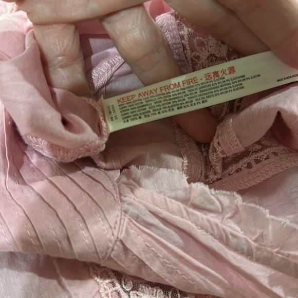 Free People Pink Short Sleeve Bodysuit SzS - Picture 9 of 10